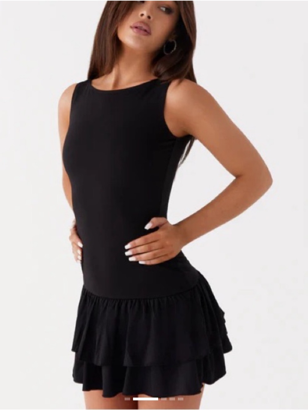 Peppermayo Black Rhiannon Frill Mini Dress sz 4